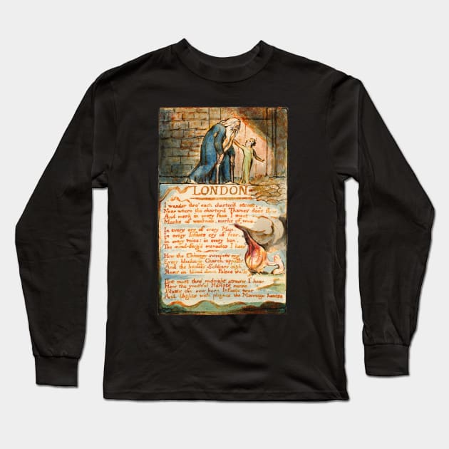 London - William Blake: Long Sleeve T-Shirt by The Blue Box